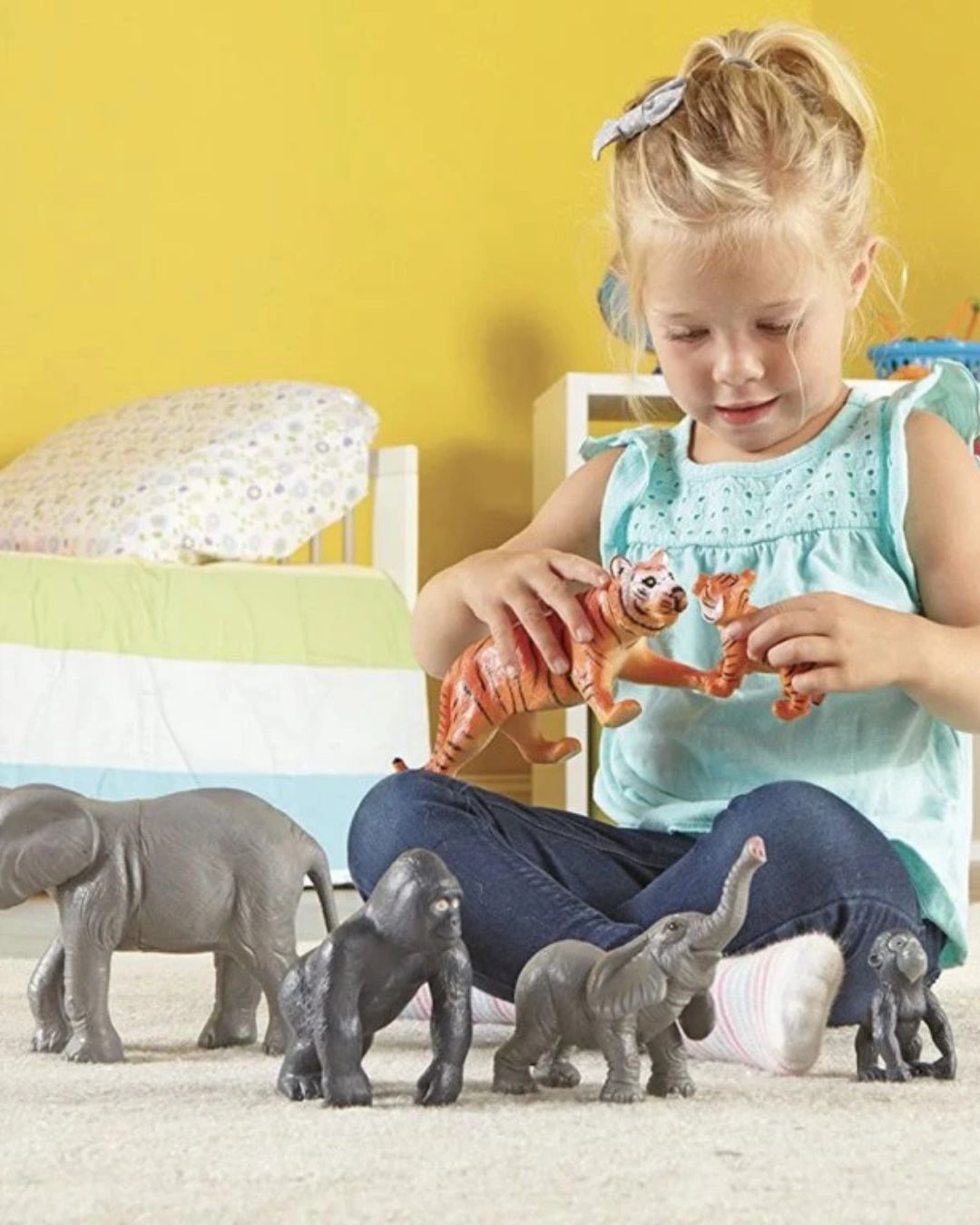 Learning Resources - Jumbo – Zvířátka maminky a mláďata z džungle (6 ks) 1